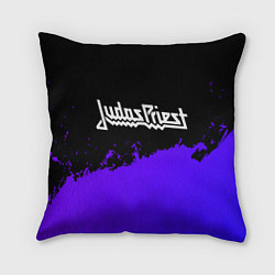 Подушка квадратная Judas Priest purple grunge, цвет: 3D-принт