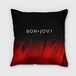 Подушка квадратная Bon Jovi red plasma