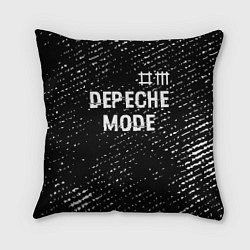 Подушка квадратная Depeche Mode glitch на темном фоне: символ сверху