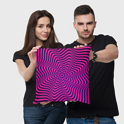 Подушка квадратная Абстрактный фиолетовый узор, цвет: 3D-принт — фото 2