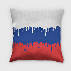 Подушка квадратная Флаг России - потёки