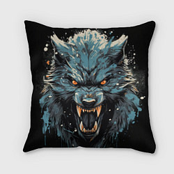 Подушка квадратная Fantasy blue wolf
