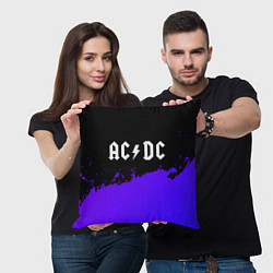 Подушка квадратная AC DC purple grunge, цвет: 3D-принт — фото 2