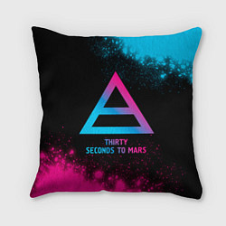 Подушка квадратная Thirty Seconds to Mars - neon gradient