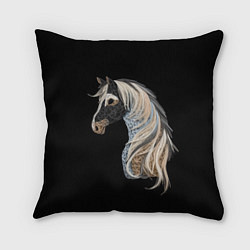 Подушка квадратная Вышивка Лошадь, цвет: 3D-принт