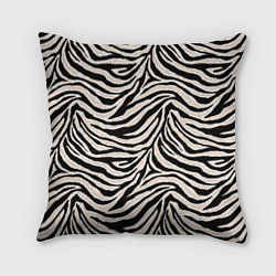 Подушка квадратная Полосатая шкура зебры, белого тигра