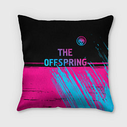 Подушка квадратная The Offspring - neon gradient: символ сверху, цвет: 3D-принт