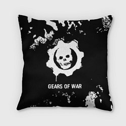 Подушка квадратная Gears of War glitch на темном фоне