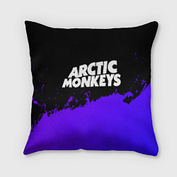 Подушка квадратная Arctic Monkeys purple grunge, цвет: 3D-принт