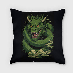 Подушка квадратная Злой китайский дракон: арт нейросети