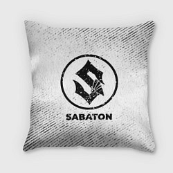 Подушка квадратная Sabaton с потертостями на светлом фоне