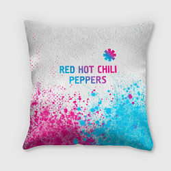 Подушка квадратная Red Hot Chili Peppers neon gradient style: символ