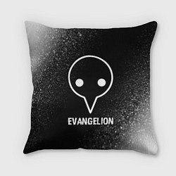 Подушка квадратная Evangelion glitch на темном фоне