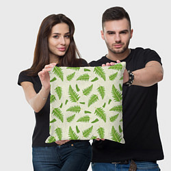 Подушка квадратная Лесной зеленый папоротник, цвет: 3D-принт — фото 2