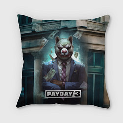 Подушка квадратная Payday 3 bear, цвет: 3D-принт