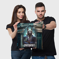 Подушка квадратная Payday 3 bear, цвет: 3D-принт — фото 2