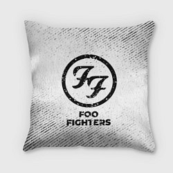 Подушка квадратная Foo Fighters с потертостями на светлом фоне
