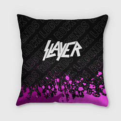 Подушка квадратная Slayer rock legends: символ сверху