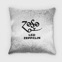 Подушка квадратная Led Zeppelin с потертостями на светлом фоне