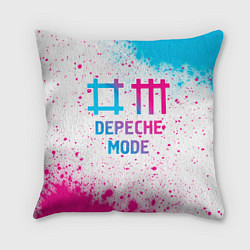 Подушка квадратная Depeche Mode neon gradient style