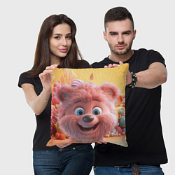 Подушка квадратная Веселый медвежонок, цвет: 3D-принт — фото 2