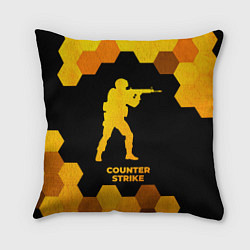 Подушка квадратная Counter Strike - gold gradient