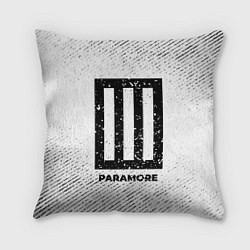 Подушка квадратная Paramore с потертостями на светлом фоне