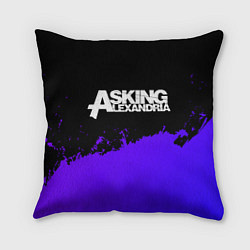 Подушка квадратная Asking Alexandria purple grunge, цвет: 3D-принт
