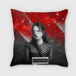 Подушка квадратная Jisoo black red background