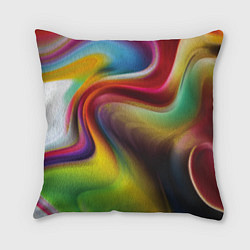 Подушка квадратная Rainbow waves, цвет: 3D-принт