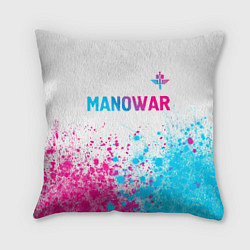 Подушка квадратная Manowar neon gradient style: символ сверху