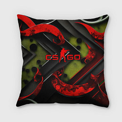 Подушка квадратная CS GO abstract green red