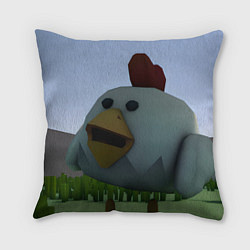 Подушка квадратная Chicken Gun курица в лесу, цвет: 3D-принт