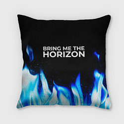 Подушка квадратная Bring Me the Horizon blue fire