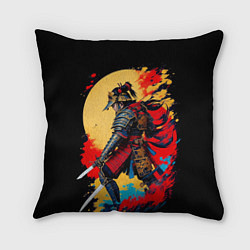 Подушка квадратная Японский самурай - закат, цвет: 3D-принт