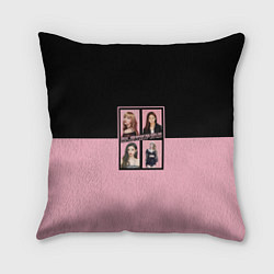 Подушка квадратная Черно-розовые K-pop группа, цвет: 3D-принт