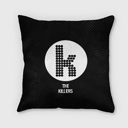 Подушка квадратная The Killers glitch на темном фоне, цвет: 3D-принт
