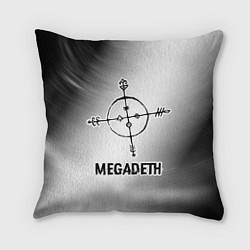 Подушка квадратная Megadeth glitch на светлом фоне