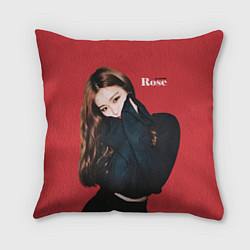 Подушка квадратная Black Pink Rose