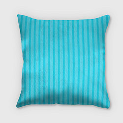 Подушка квадратная Полосатый голубой, цвет: 3D-принт
