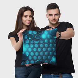 Подушка квадратная Неоновые светящиеся плитки, цвет: 3D-принт — фото 2