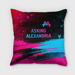 Подушка квадратная Asking Alexandria - neon gradient: символ сверху