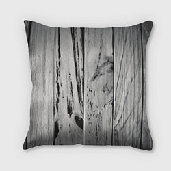 Подушка квадратная Grey wood, цвет: 3D-принт