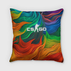 Подушка квадратная Cs Go Logo Color, цвет: 3D-принт