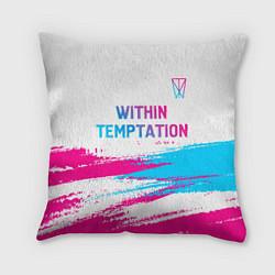 Подушка квадратная Within Temptation neon gradient style: символ свер