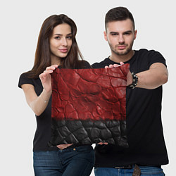 Подушка квадратная Черная красная текстура, цвет: 3D-принт — фото 2