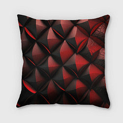 Подушка квадратная Объемная текстура красная кожа, цвет: 3D-принт