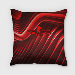 Подушка квадратная CS GO red abstract, цвет: 3D-принт