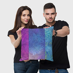 Подушка квадратная Трёхцветные узоры, цвет: 3D-принт — фото 2