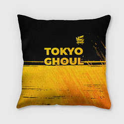Подушка квадратная Tokyo Ghoul - gold gradient: символ сверху, цвет: 3D-принт